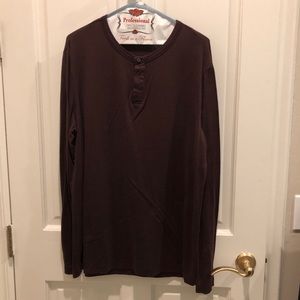 Theory Men Henley Maroon- X- Large